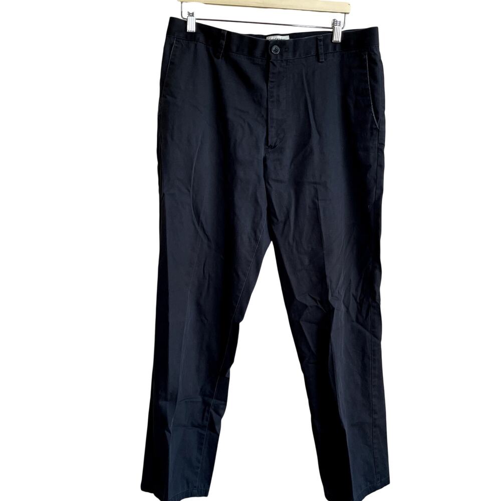 Dockers flat front black denim jeans men's size 36 X 30 cotton trousers classic